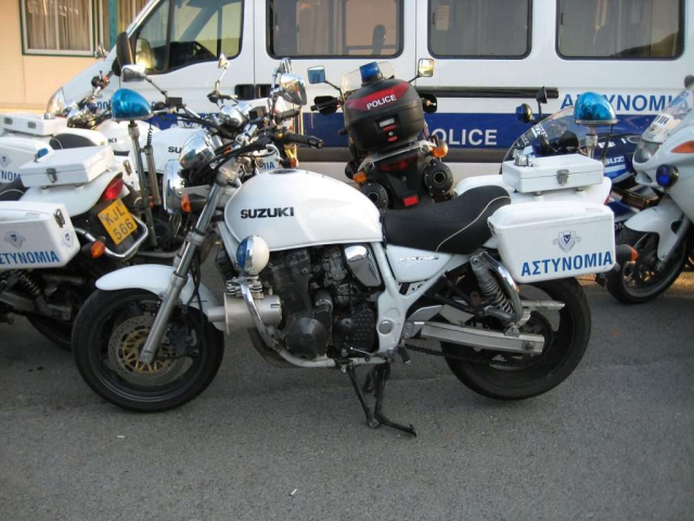 Cyprus Police Suzuki GSX750P, GSX 1000, VStrom and BMW motorcycles on advanced riding course